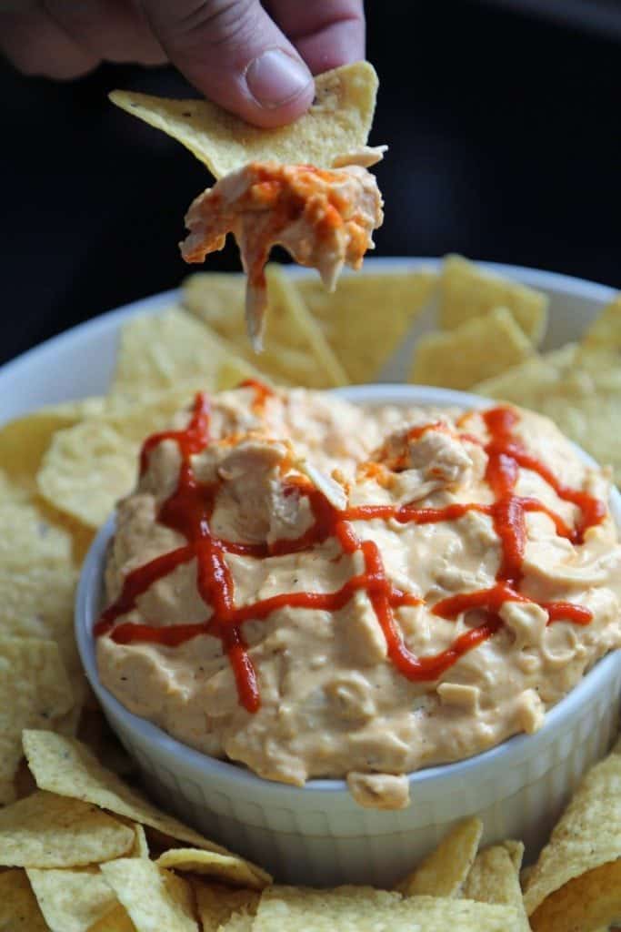 Cheesy Crock Pot Sriracha Chicken Dip Recipe - Tammilee Tips