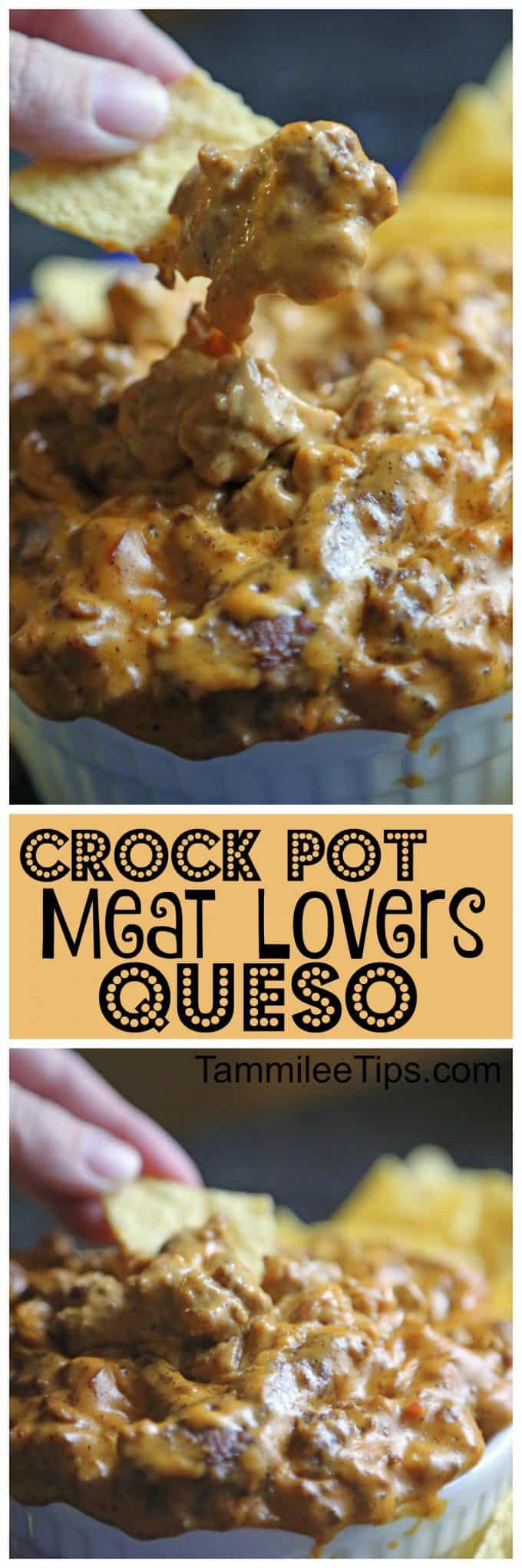 Meat Lovers Slow Cooker Crock Pot Queso Dip Recipe Tammilee Tips