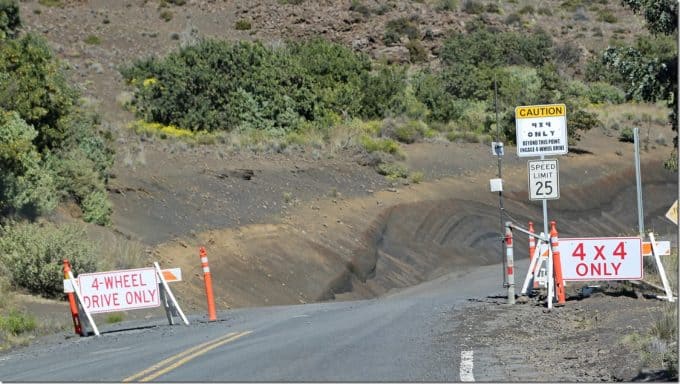 4x4 only going up Mauna Kea Summit Big Island of Hawaii