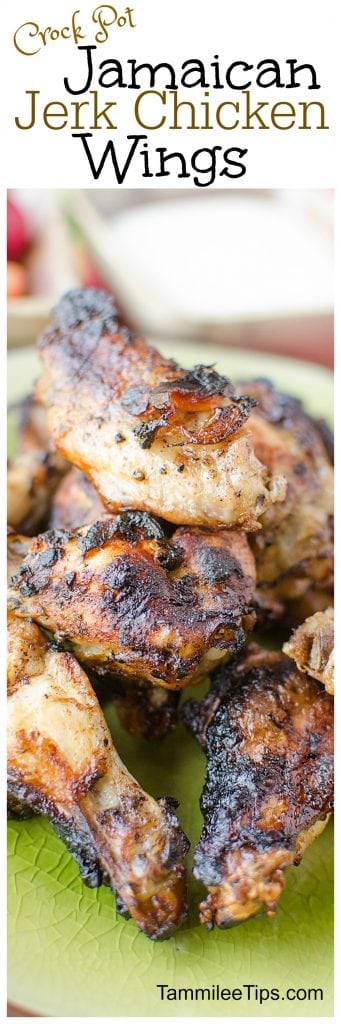 Jamaican Jerk Chicken Wings Recipe you make in the crock pot! Yes it's true! Perfect for Super Bowl Football parties or any day you need a great appetizer! These are so easy and taste amazing! 