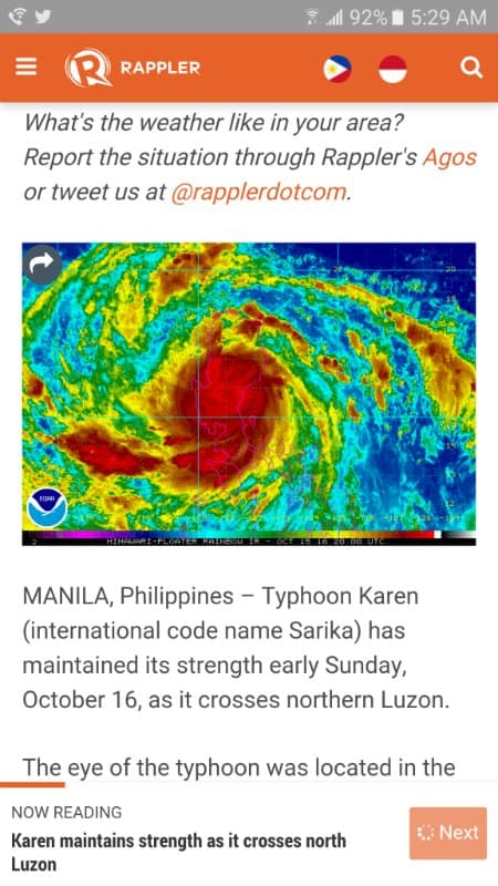 Manilla Philippines Typhoon info