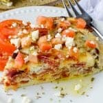 How to make Crock Pot Greek Frittata Recipe! eggs, sun-dried tomatoes, and more make this breakfast recipe beyond delicious!