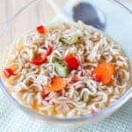 Easy Crock Pot Chicken Ramen Soup Recipe is the perfect comfort food! The slow cooker does all the work!