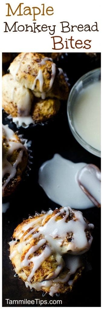 Maple Monkey Bread Bites Recipe made with canned biscuits. Easy sweet muffins the family will love
