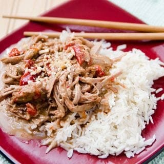 Slow Cooker Crock Pot Thai Pork with Peanut Sauce Recipe is perfect for family dinners. #Thai #pork #crockpot #slowcooker #recipe