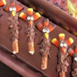 Chocolate turkey pretzel rods