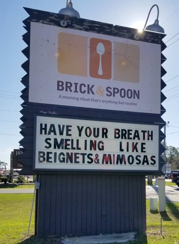 Brick and Spoon entrance sign