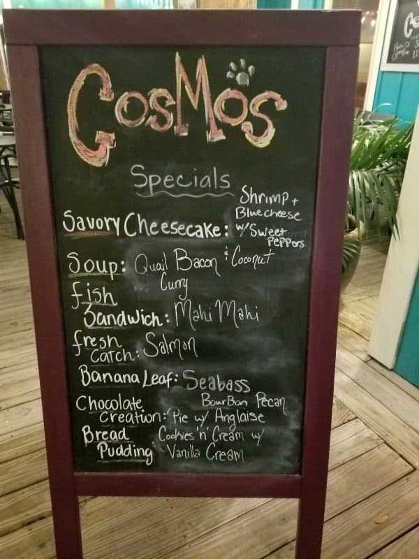 Cosmos Menu Sign