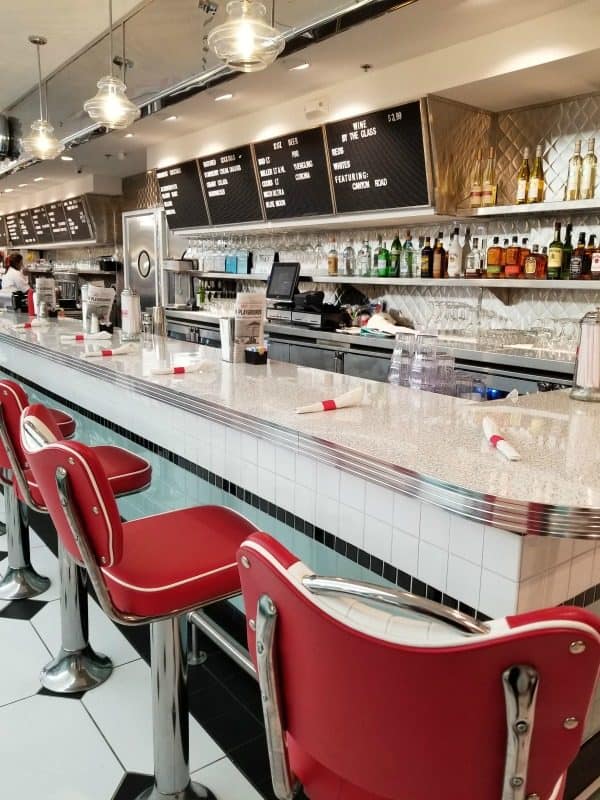 Sunliner Diner counter service with red chairs