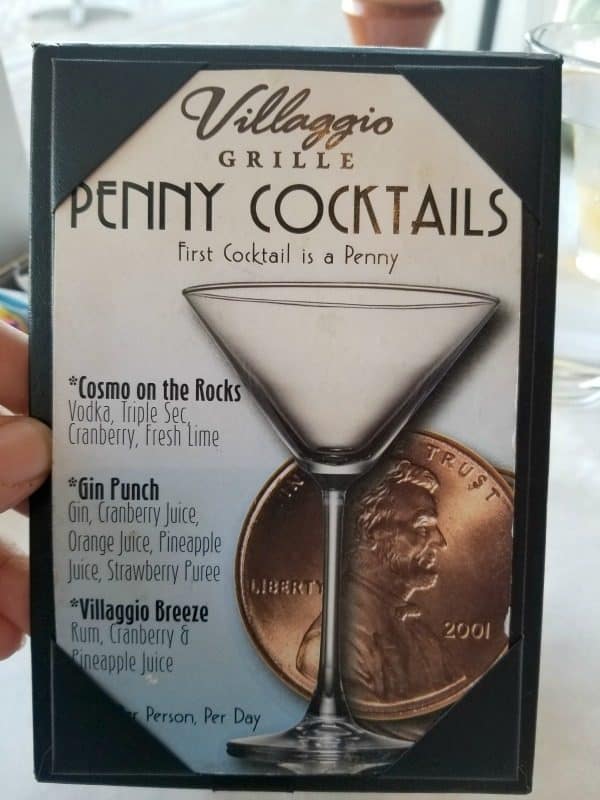 Villaggio Grille Penny Cocktail menu