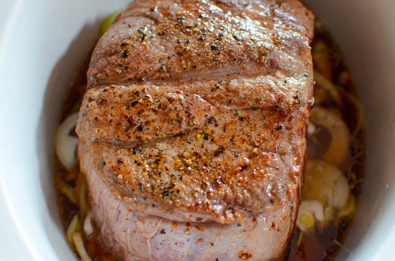 seared roast in the slow cooker