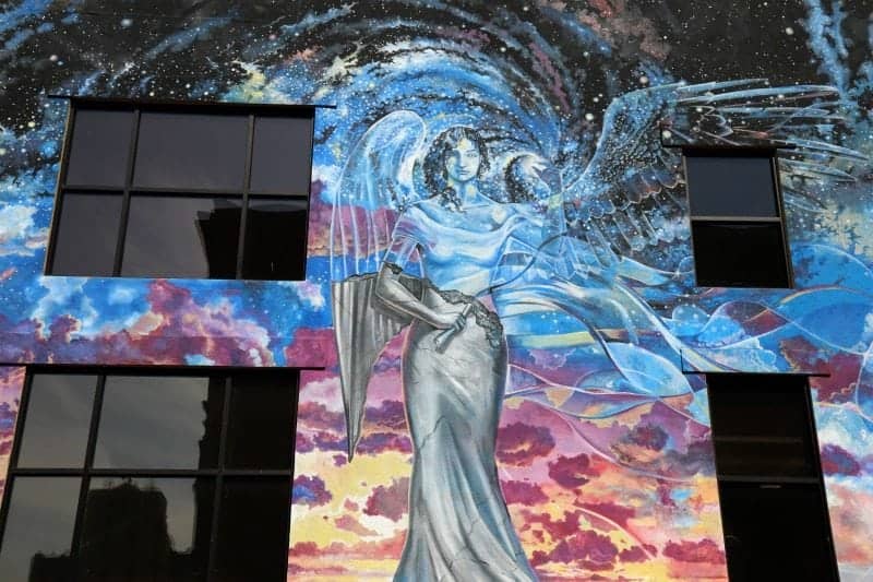 art mural with an angel