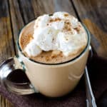 Crock Pot Mexican Hot Chocolate in a glass mug