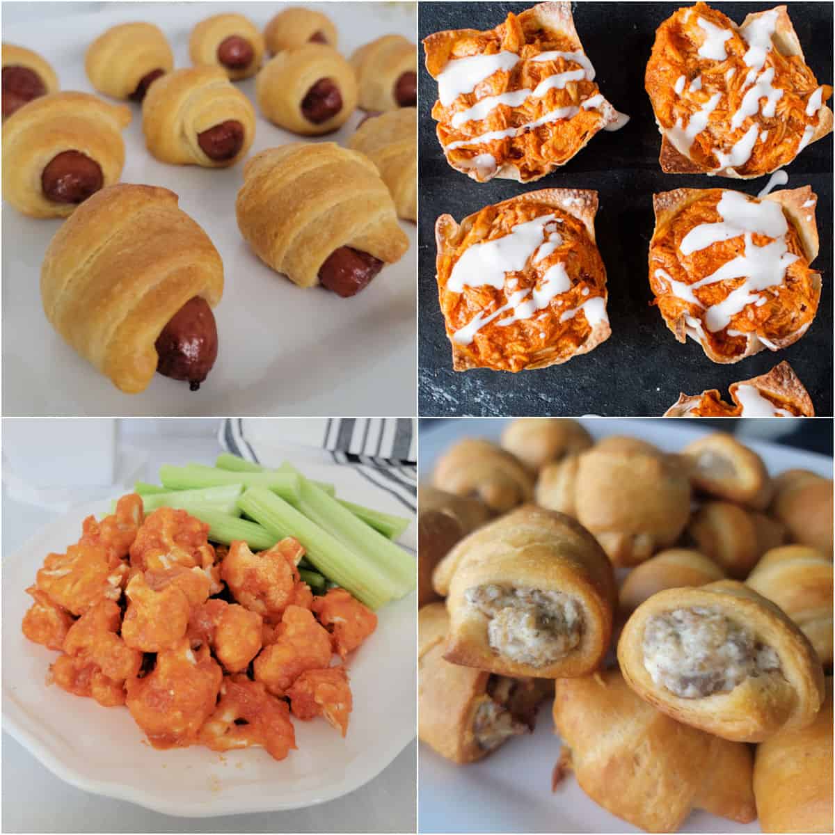 Collage of easy finger food appetizers