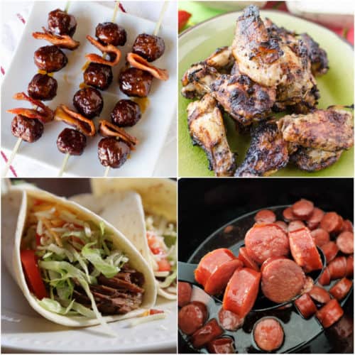 Collage of Crock Pot Game Day Recipes