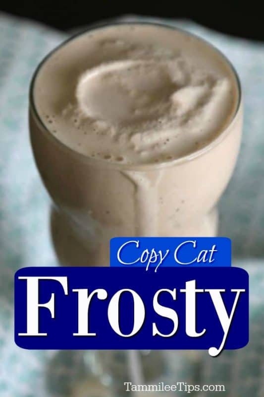 Copy Cat Frosty in front of a glass with chocolate frosty in it