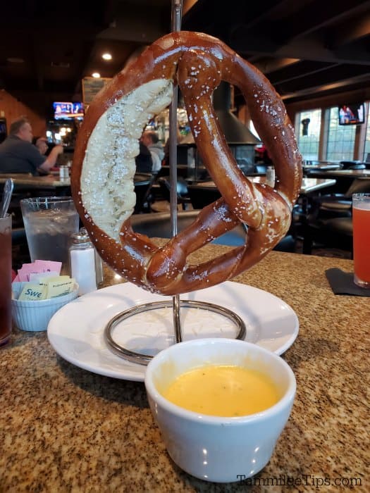 giant pretzel with cheese sauce oakhurst grill