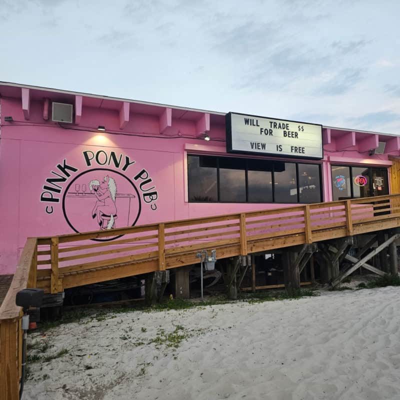Pink Pony Pub bright pink restaurant
