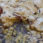 apple dump cake in a glass baking dish