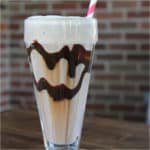 Jamocha Shake with a red striped straw