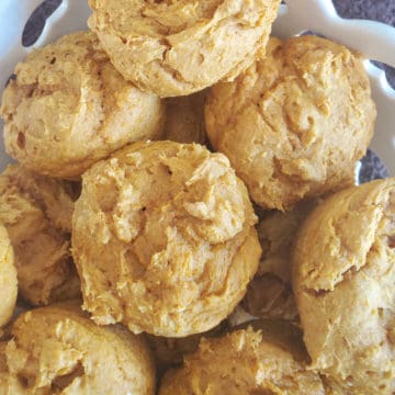 3-Ingredient Pumpkin Spice Muffins in a white bowl