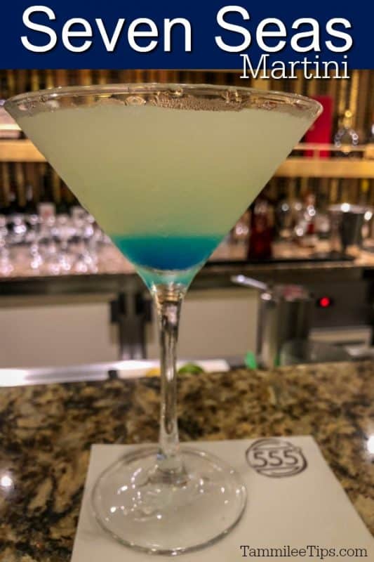 Seven Seas Martini over a layered cocktail in a martini glass