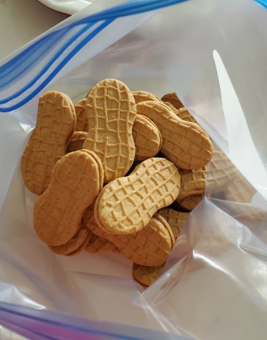 Nutter Butter cookies in a plastic bag