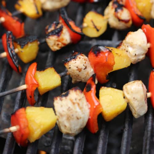 Balsamic Chicken Skewers on the barbecue