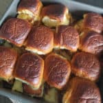 Funeral Sandwich sliders in a metal pan