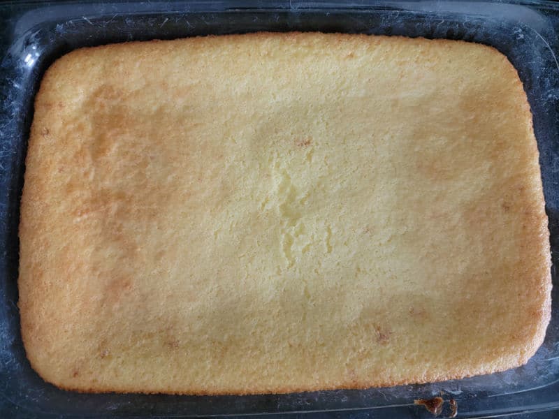 Lemon Bars made with angel food cake mix baked in a casserole dish