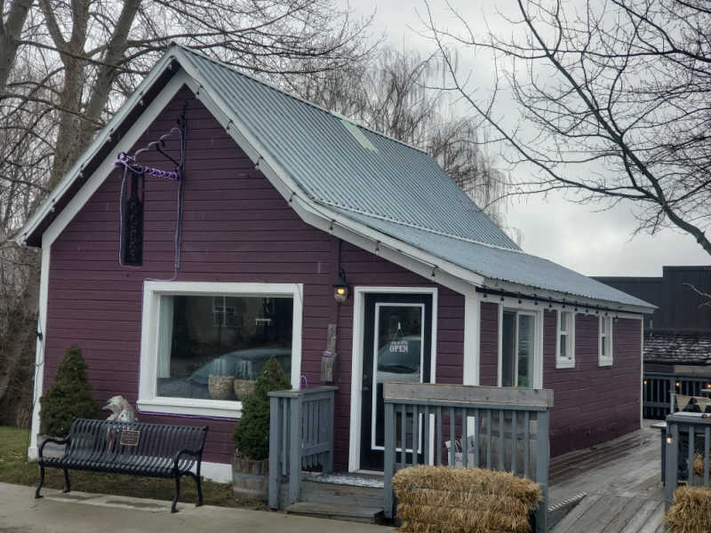 Corks Wine Bar purple building exterior