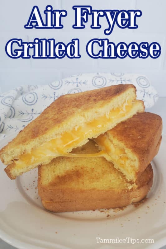 air fryer grilled cheese on a white plate