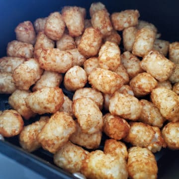 air fried tater tots in the air fryer basket