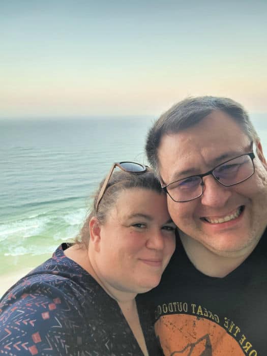 Tammilee and John with the Gulf of Mexico in the background