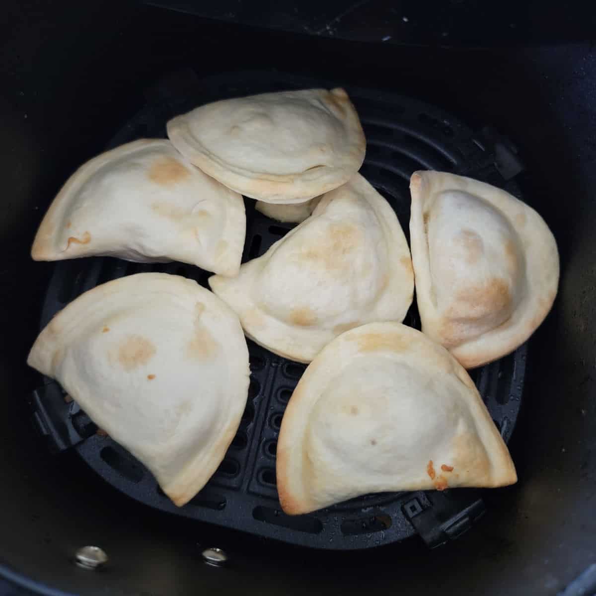 air fried pierogies in the air fryer basket