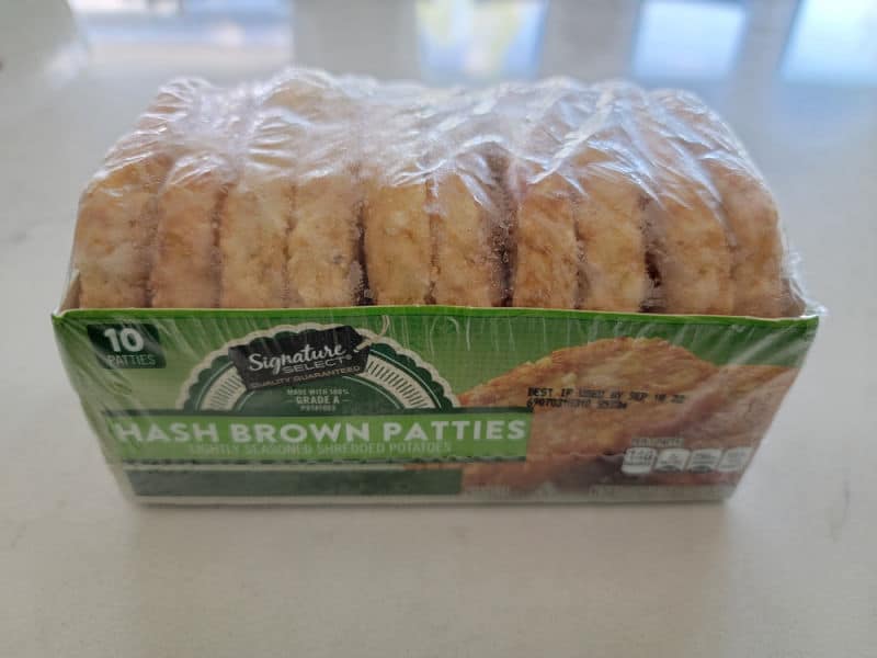 package of frozen hashbrown patties