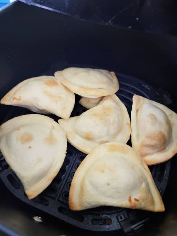 air fried pierogies in the air fryer basket