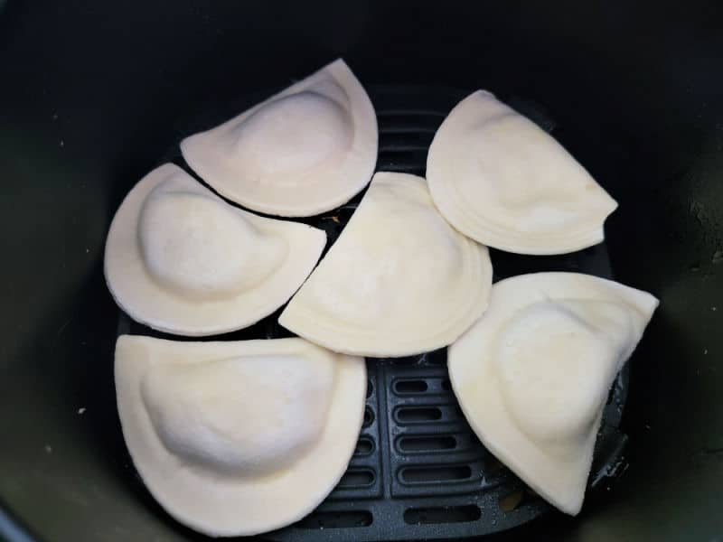 frozen pierogies in the air fryer basket