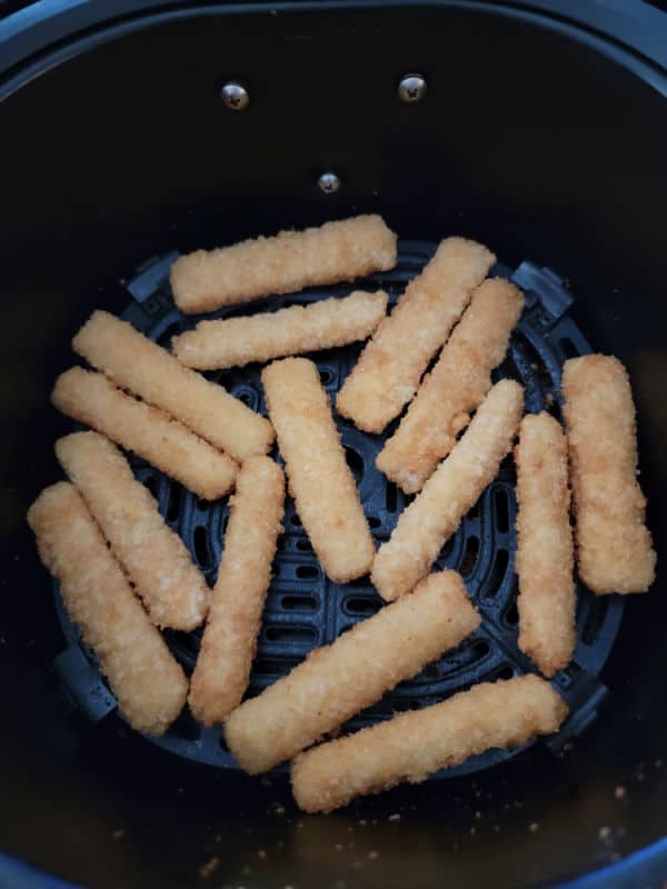 Frozen fish sticks in the air fryer basket
