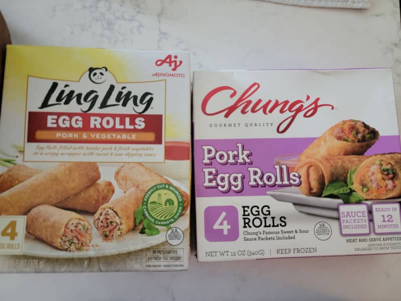 Ling Ling Egg Rolls and Chungs Pork Egg Rolls Boxes