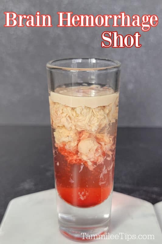 Brain Hemorrhage Shot text over a pink and cream layered shot