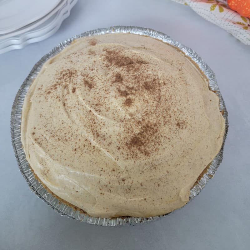 No Bake Pumpkin Pie in a pie dish