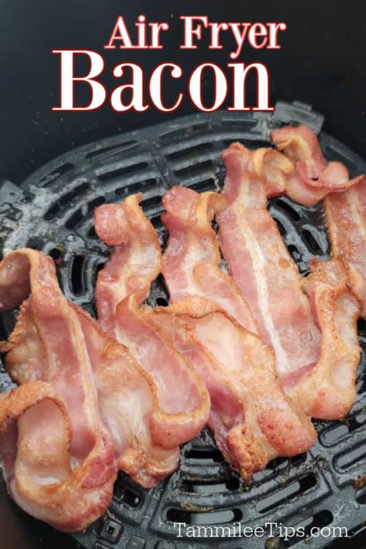Air fryer bacon over air fried bacon in the air fryer basket