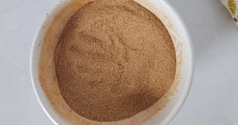 perfect cinnamon sugar ratio in a white bowl