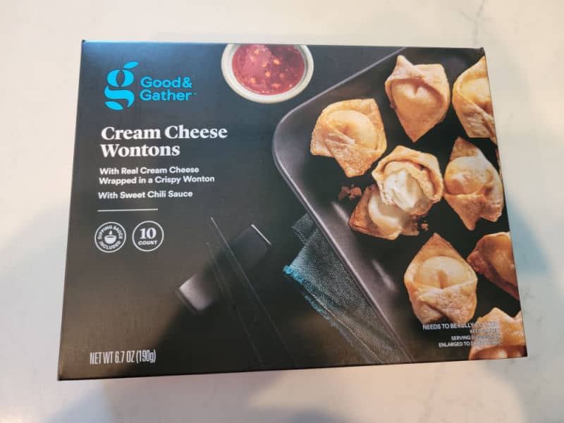 Box of Frozen cream cheese wontons