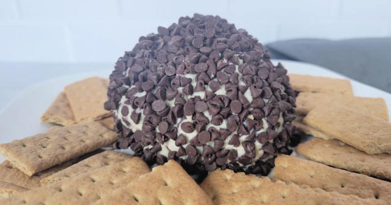 chocolate chip cheese ball with graham crackers