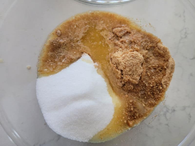 Graham Cracker Crumbs, sugar and butter in a glass bowl
