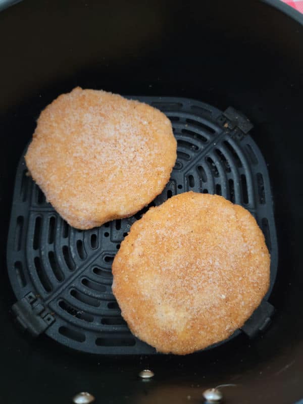 Frozen chicken burgers in the air fryer