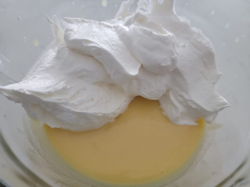 Cool Whip on top of vanilla pudding mix for RumChata Pudding Shots