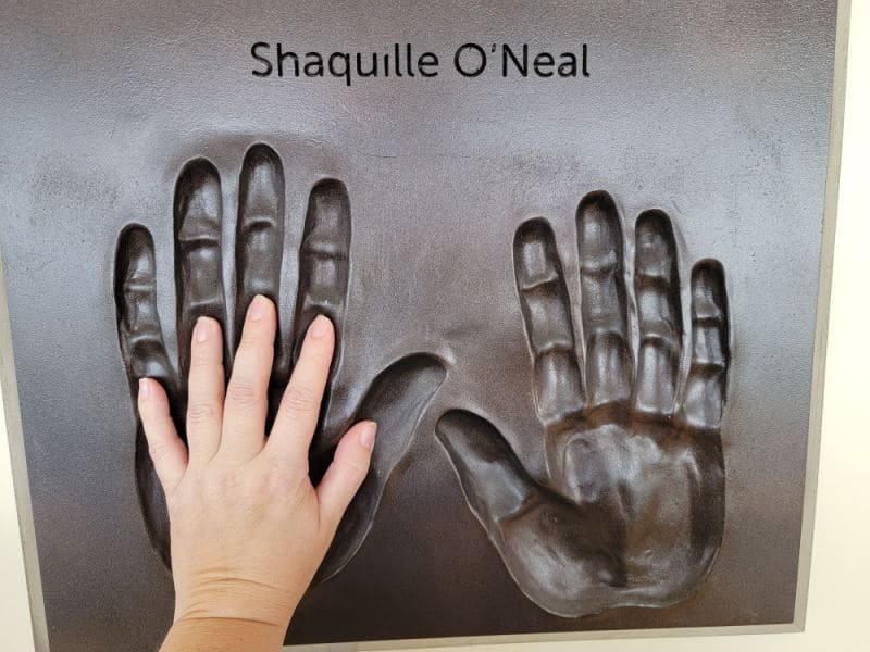 Hand inside a mold of Shaquille O'neal hands